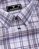 Beloit Gray With White Check Linen Cotton Shirt