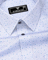 Rison Blue With White Printed Cotton Shirt