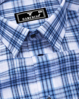 Forio Blue With White Check Linen Cotton Shirt