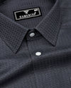 Coxen Gray Dobby Texture Cotton Shirt