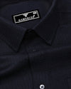 Coxen Black Dobby Texture Cotton Shirt
