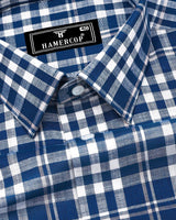 Ingrid Blue With White Check Linen Cotton Shirt