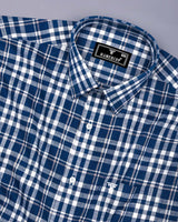 Ingrid Blue With White Check Linen Cotton Shirt