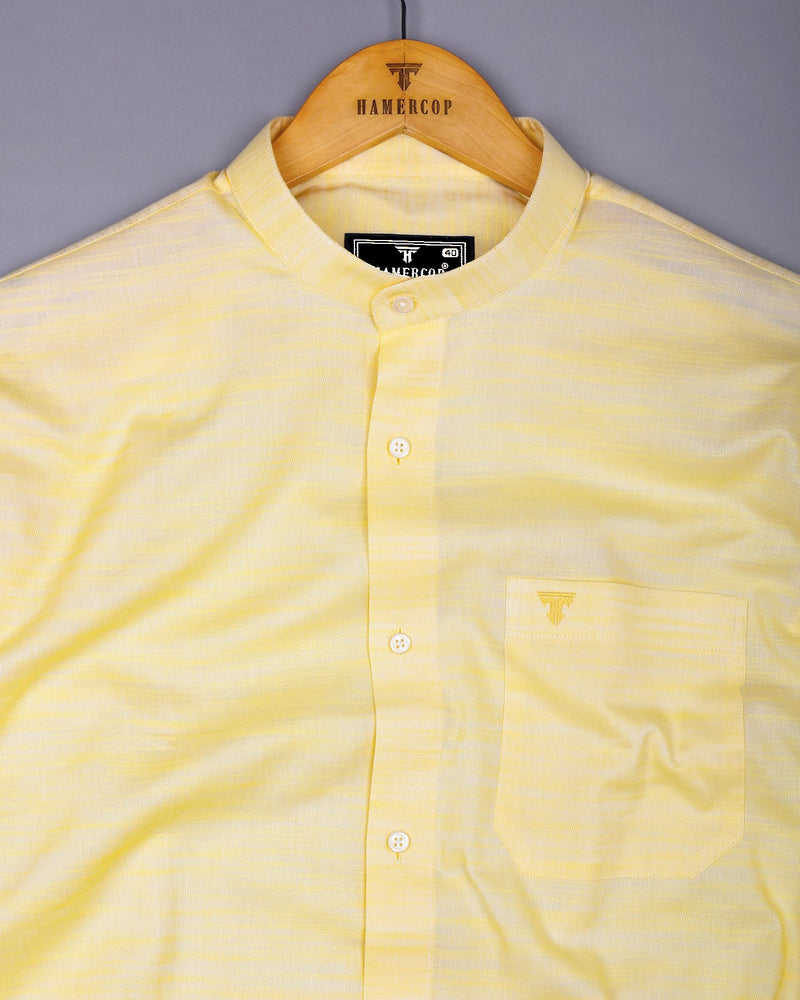 Clinton Yellow Solid Linen Cotton Shirt