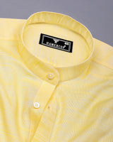 Clinton Yellow Solid Linen Cotton Shirt