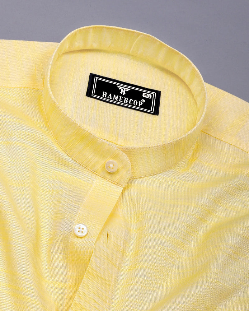 Clinton Yellow Solid Linen Cotton Shirt