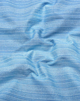 Fermoy Blue With White Printed Linen Cotton Shirt