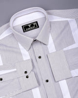 Krong White With Black Pencil Stripe Cotton Shirt