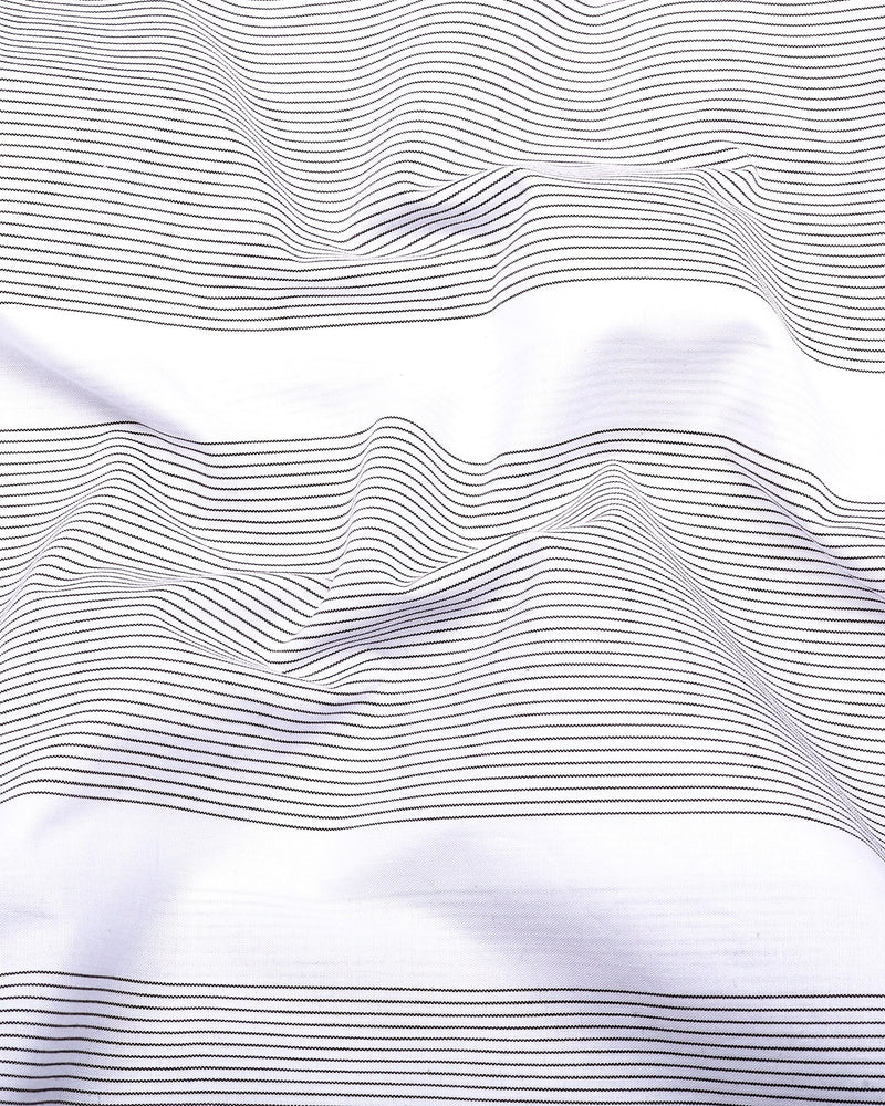 Krong White With Black Pencil Stripe Cotton Shirt