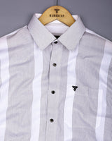 Krong White With Black Pencil Stripe Cotton Shirt