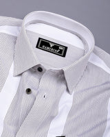 Krong White With Black Pencil Stripe Cotton Shirt
