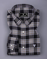 Kermen Black With White Waffle Dobby Check Shirt