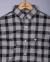 Kermen Black With White Waffle Dobby Check Shirt