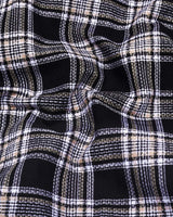 Kermen Black With White Waffle Dobby Check Shirt