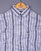 Dolen Multicolor Blue  Dobby Stripe Cotton Shirt