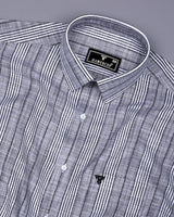 Martin Black With White Dobby Stripe Cotton Shirt