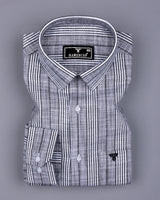 Martin Black With White Dobby Stripe Cotton Shirt