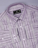 Martin Purple With White Dobby Stripe Cotton Shirt