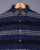 Lormont Black With Blue And Gray Check Cotton Shirt