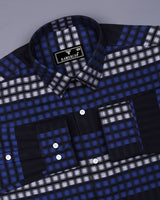 Lormont Black With Blue And Gray Check Cotton Shirt