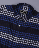 Lormont Black With Blue And Gray Check Cotton Shirt