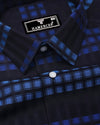 Ermont Black With Blue Check Cotton Shirt