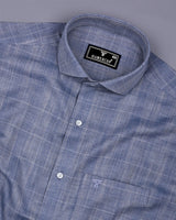 Sparrow Gray Textured Solid Dobby Cotton Shirt