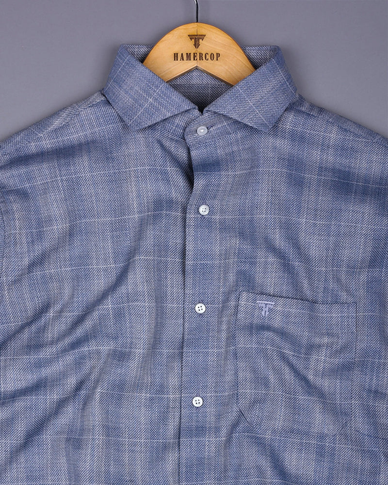 Sparrow Gray Textured Solid Dobby Cotton Shirt