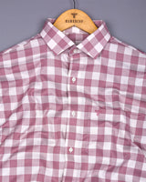 Candytuft Pink With White Check Dobby Cotton Shirt