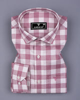 Candytuft Pink With White Check Dobby Cotton Shirt