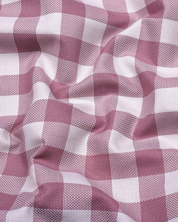 Candytuft Pink With White Check Dobby Cotton Shirt