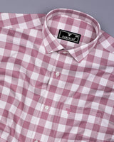 Candytuft Pink With White Check Dobby Cotton Shirt