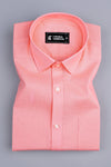 Shiny light orange cotton linen shirt