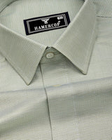 Green Foho With White Dobby Textured Giza Shirt