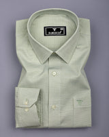 Green Foho With White Dobby Textured Giza Shirt