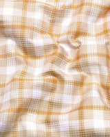 Assert Cream With White Waffle Dobby Check Shirt