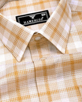 Assert Cream With White Waffle Dobby Check Shirt