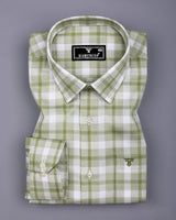 Assert Green With White Waffle Dobby Check Shirt