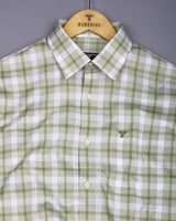 Assert Green With White Waffle Dobby Check Shirt