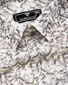 Polymer Brown With Off White Printed Dobby Cotton Shirt