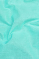 Shiny light bottle green cotton linen shirt
