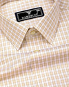 Catalyst Cream With White Check Premium Giza Shirt