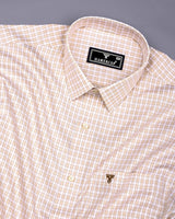 Catalyst Cream With White Check Premium Giza Shirt