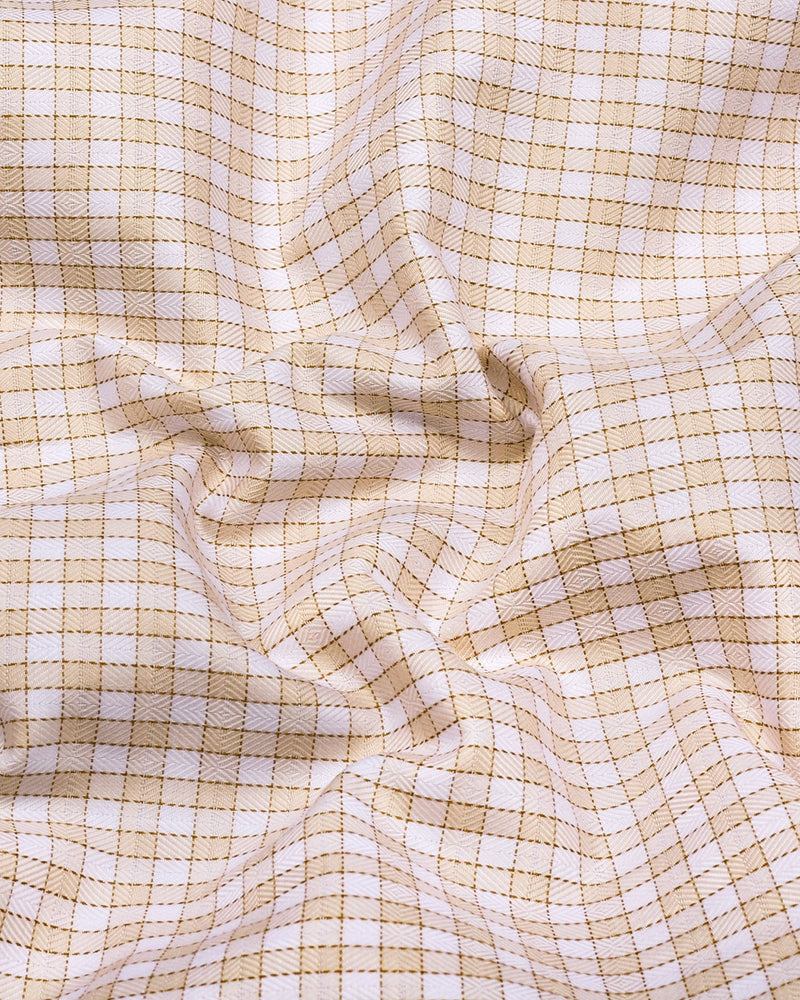 Catalyst Cream With White Check Premium Giza Shirt