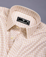 Catalyst Cream With White Check Premium Giza Shirt