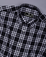 Cruze Black With White Waffle Dobby Check Shirt