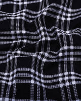 Cruze Black With White Waffle Dobby Check Shirt