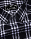Cruze Black With White Waffle Dobby Check Shirt