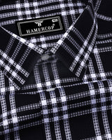 Cruze Black With White Waffle Dobby Check Shirt