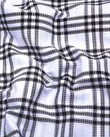 Cruze White With Black Waffle Dobby Check Shirt